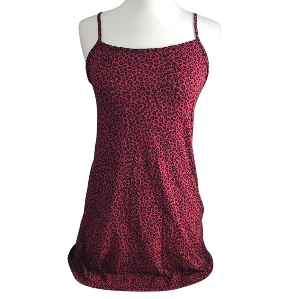 Cosabella Leopard Slip Chemise Nightie Women's size L Red & Black Made in Italy